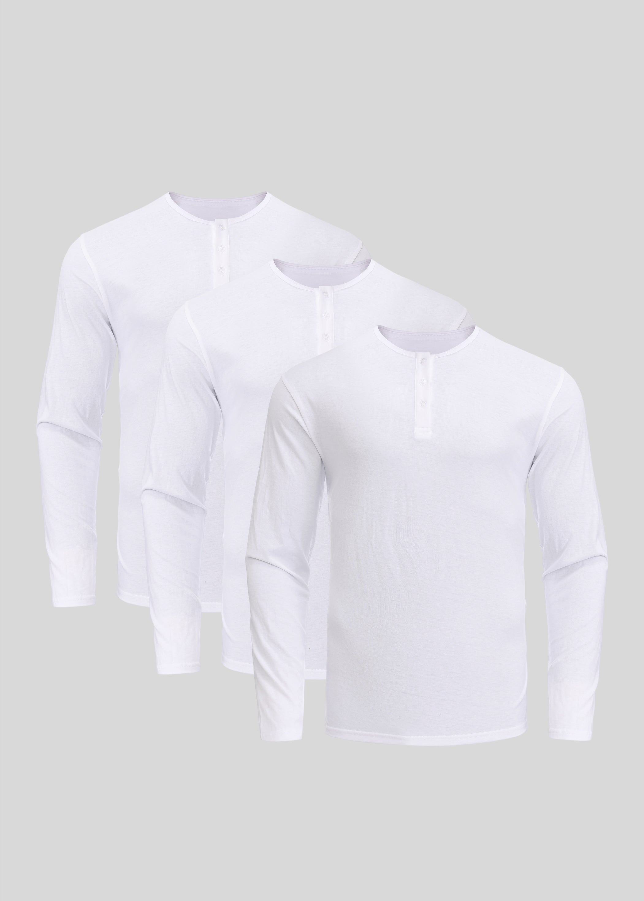 White Henley 3-pack