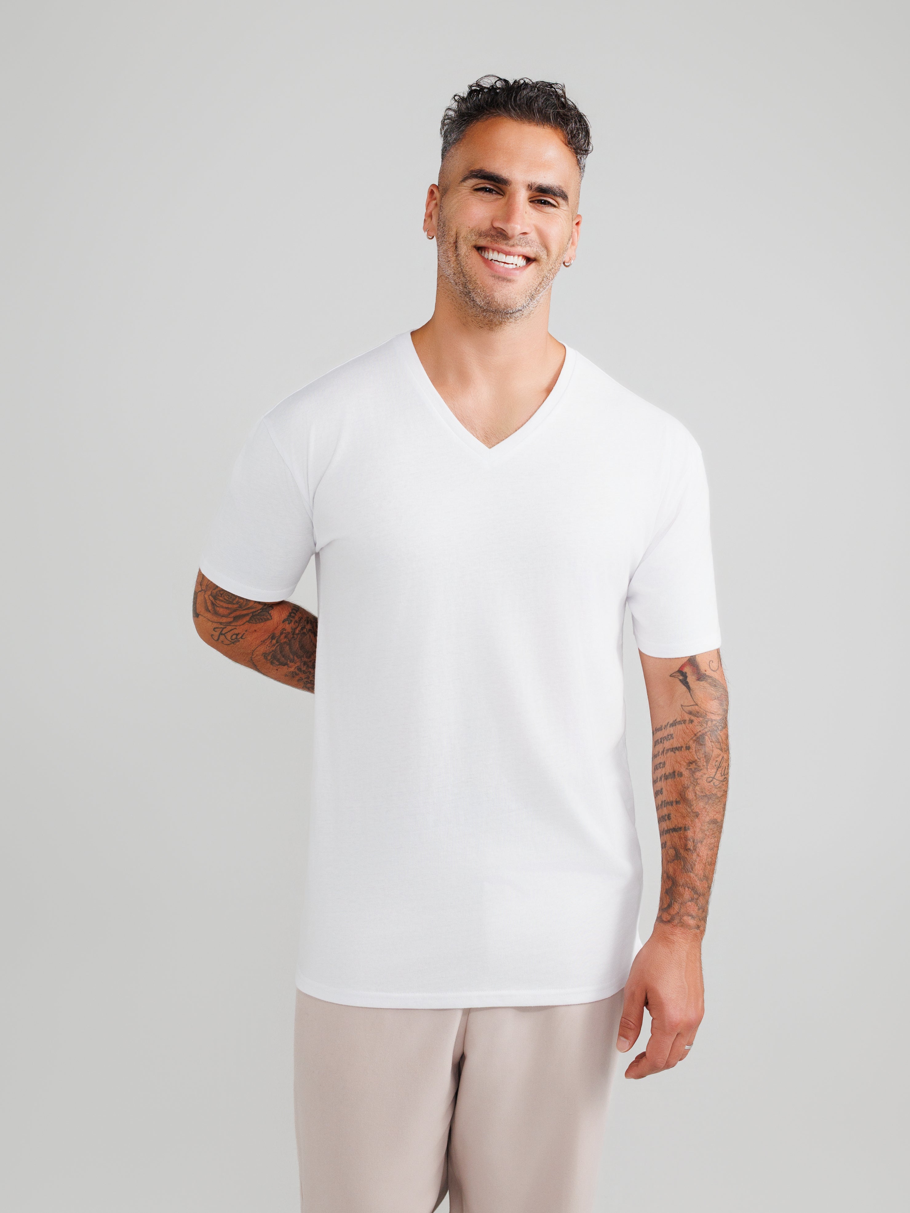 White V-Neck 3-pack