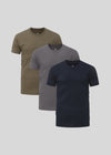 Olive green, Gray, Navy